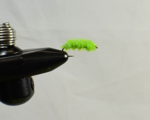 Furry Foam Inchworm
No angler should be without a furry foam inchworm when fishing in the southern Appalachians.
